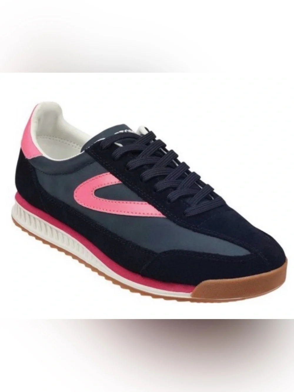 Tretorn Women’s Rawlins 2.0 Suede/Textile Sneakers Navy/Pink 6 Trainers
